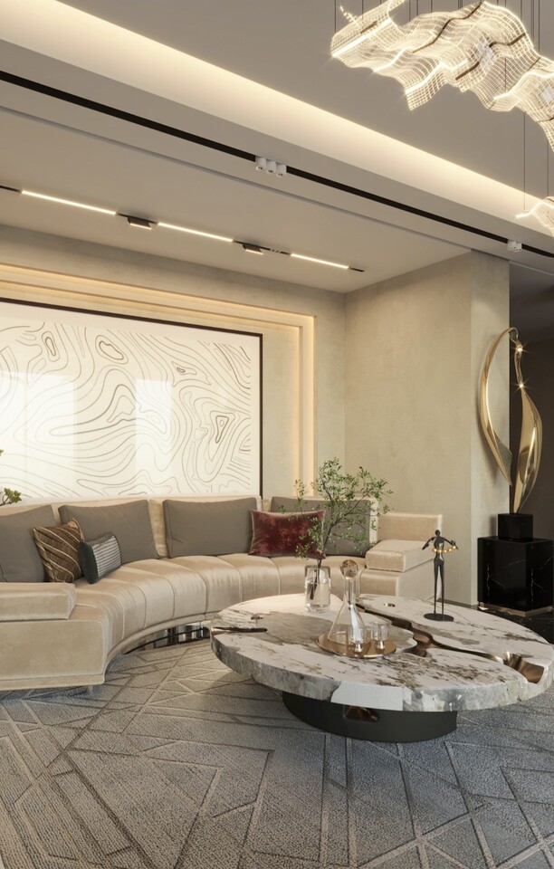 Glamorous and sophisticated living room