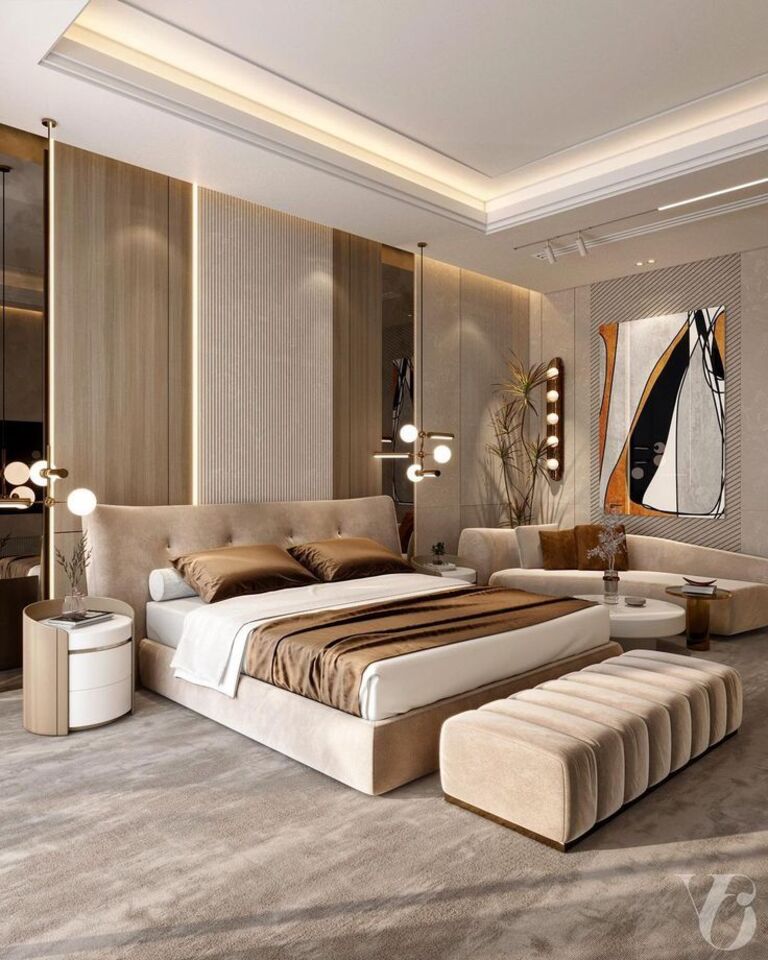 White and Beige bedroom